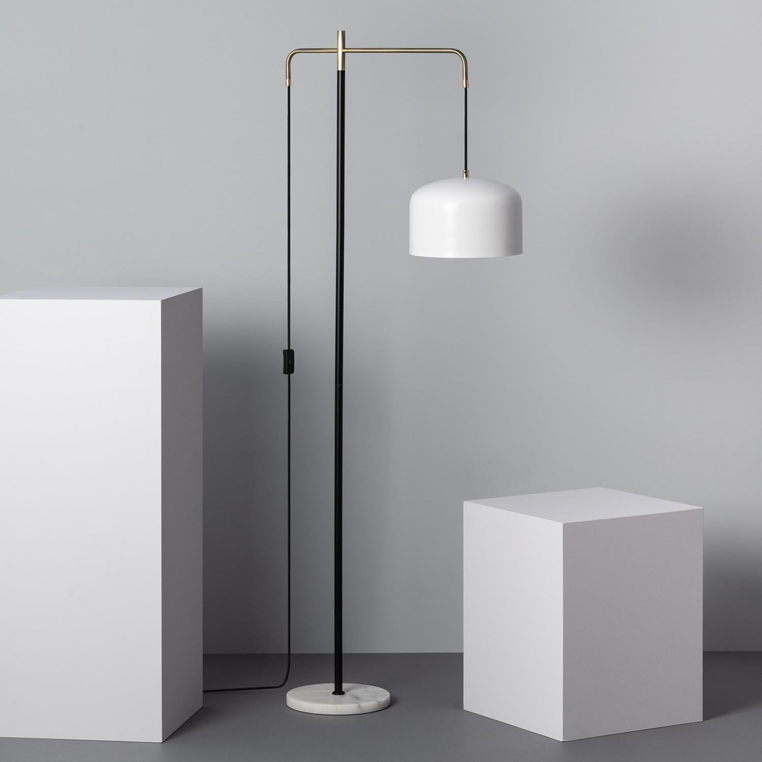 Lampadaire Avec Abat Jour Suspendu Fiske Blanc Leroy Merlin