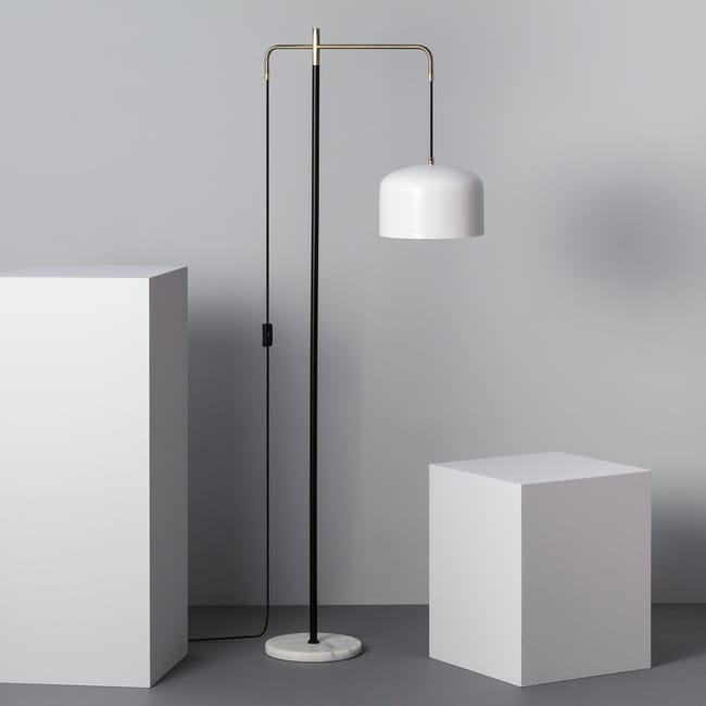 Lampadaire Avec Abat Jour Suspendu Fiske Blanc Leroy Merlin