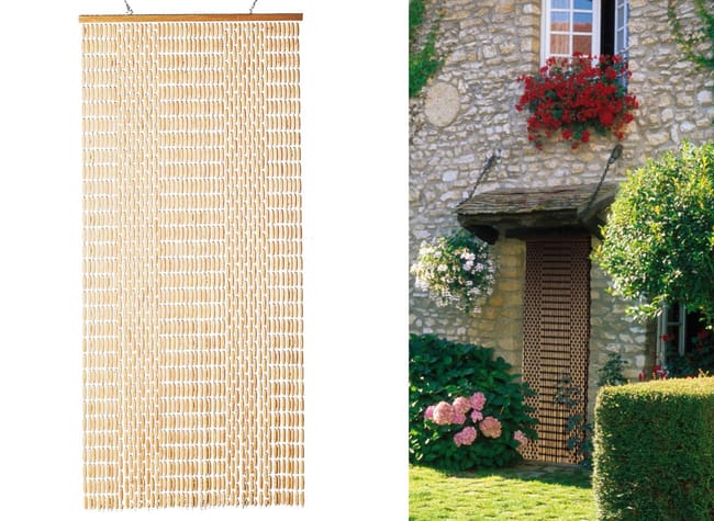 rideau de porte olives de buis naturel 90 x 220 cm jardideco leroy merlin