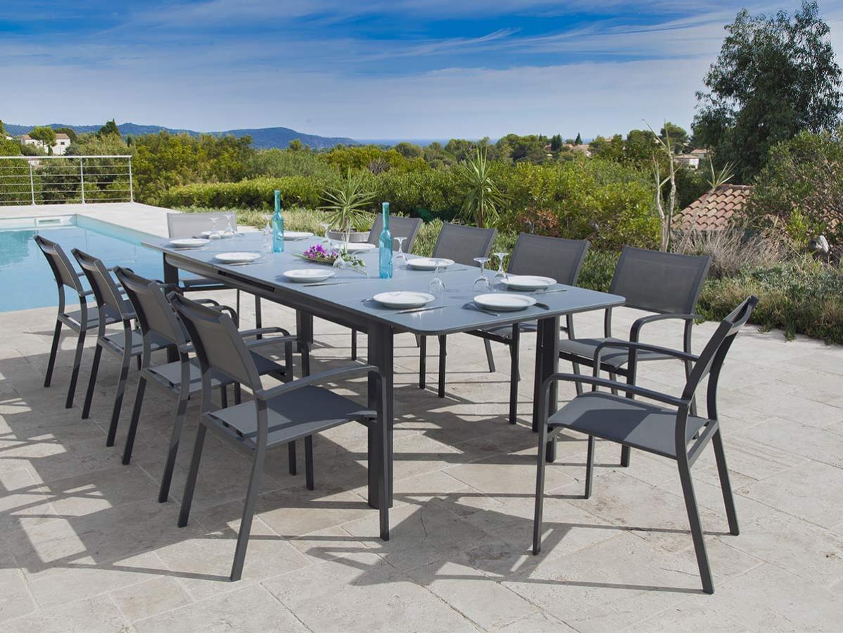 Table De Jardin Milos Extensible En Aluminium Pour 8/10 Personnes