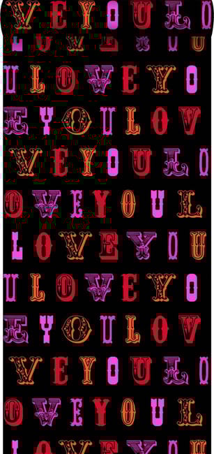 Estahome Papier Peint Love You Citations Noir Et Rose 1367 53 Cm X 10 05 M Leroy Merlin