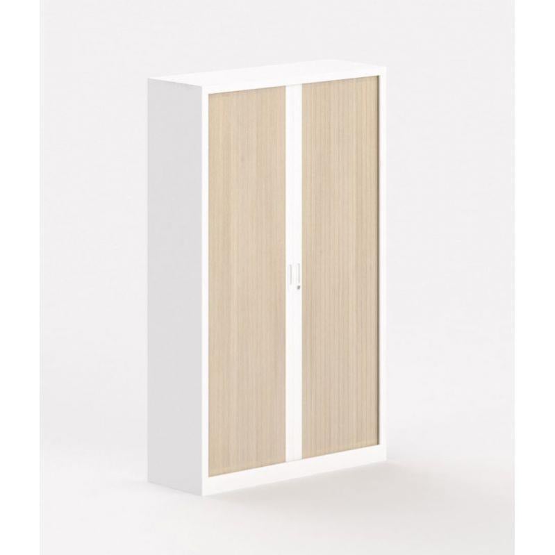 Armoire Metallique Blanche A Portes Coulissantes Katerina Ii Coloris Chene Moyen Leroy Merlin