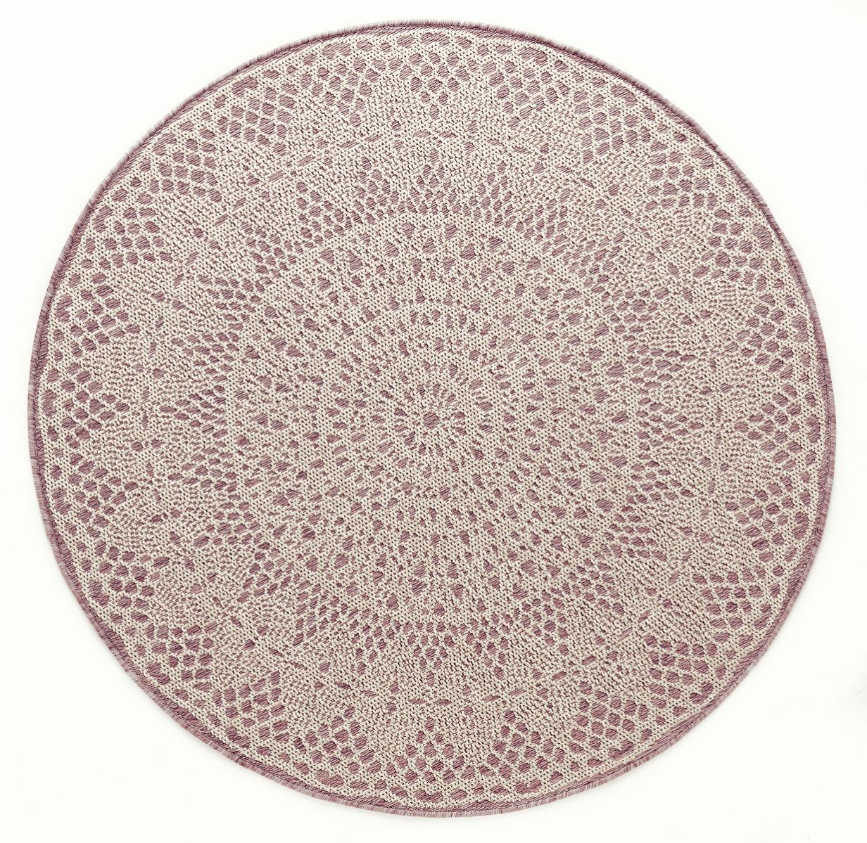 Tapis Rond Crochet Rose 200x200 Leroy Merlin