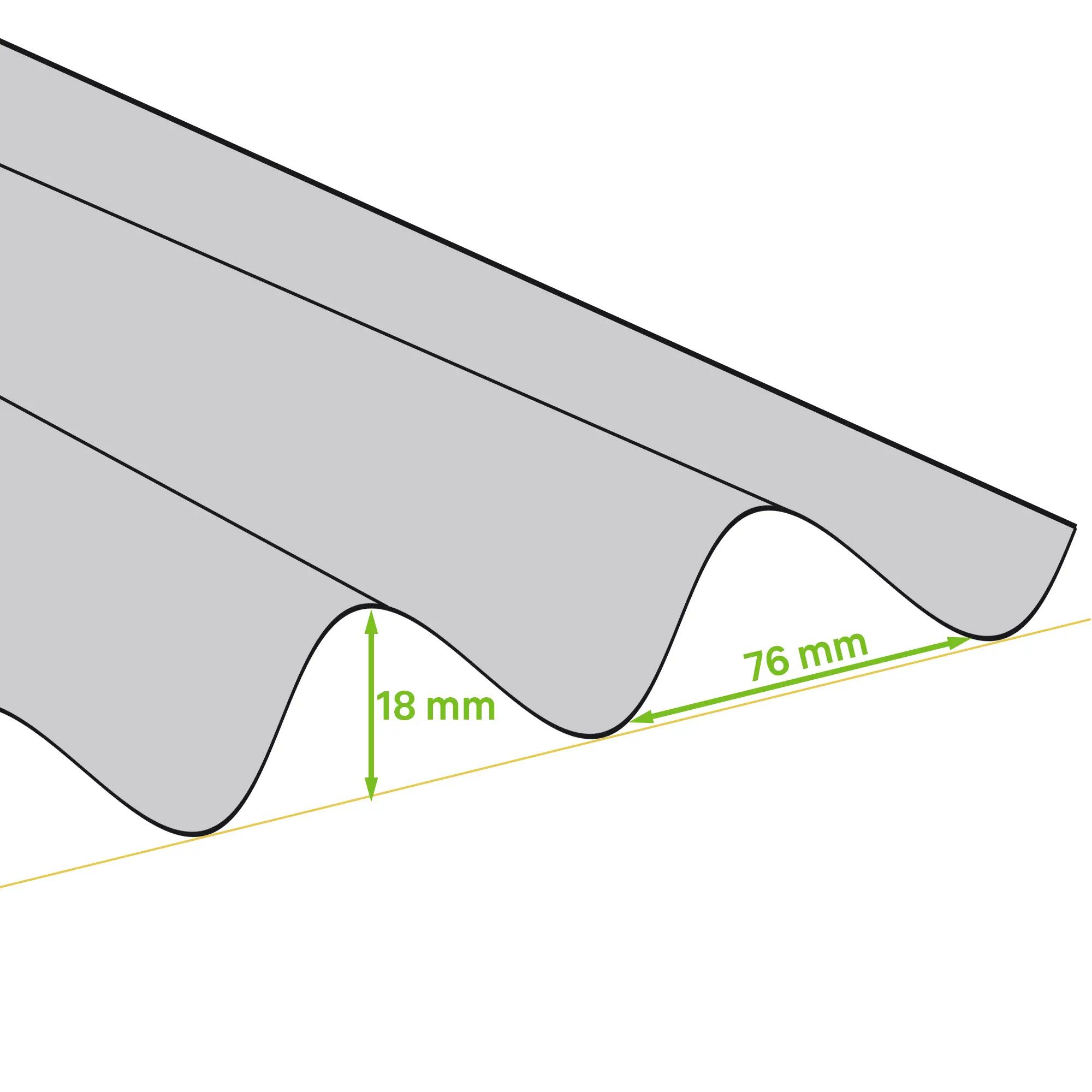 Placa de policarbonato ondulada Gran onda (200 cm x 98 cm x 0,9 mm