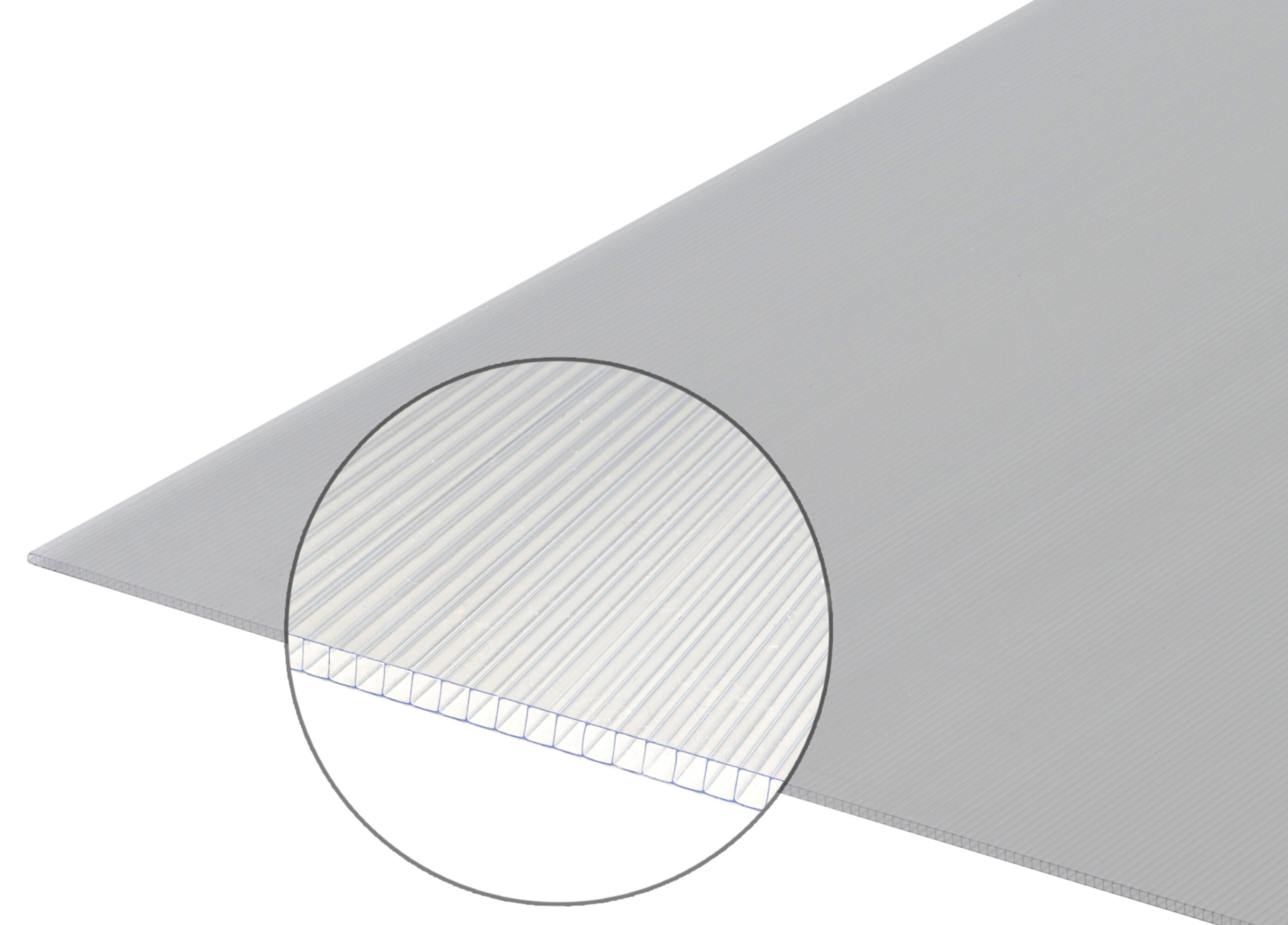 Placa de policarbonato celular (3 m x 0,98 m x 16 mm, Policarbonato,  Transparente)