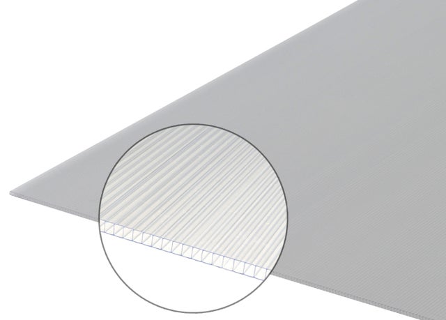 IRONLUX - Panel Policarbonato Celular Compacto - Placa policarbonato Blanco  6 mm - Plancha de policarbonato 1195 x 595 mm - Protección UV