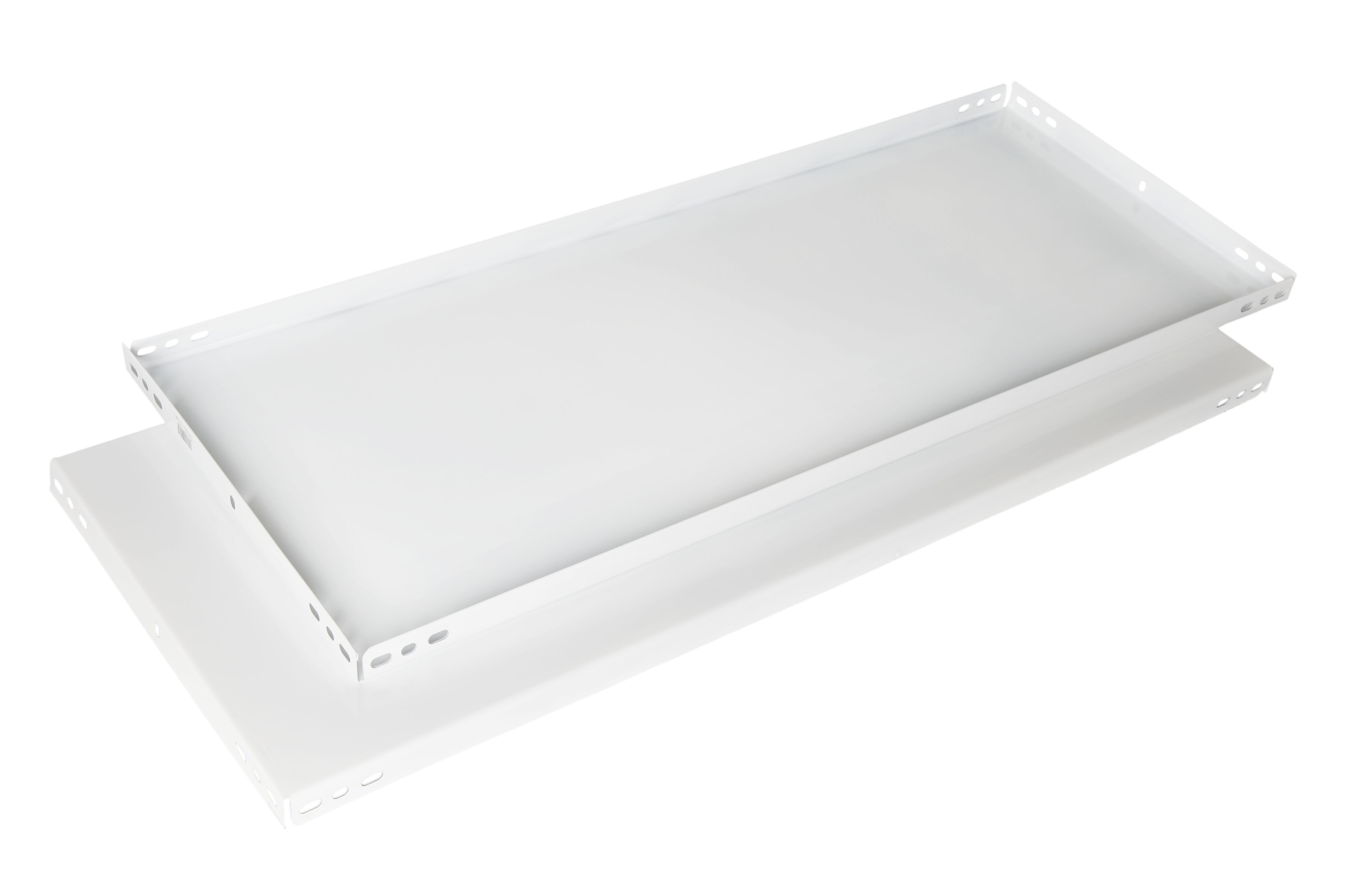Balda recta para sistema de estantes de acero blanco de 90x50cm