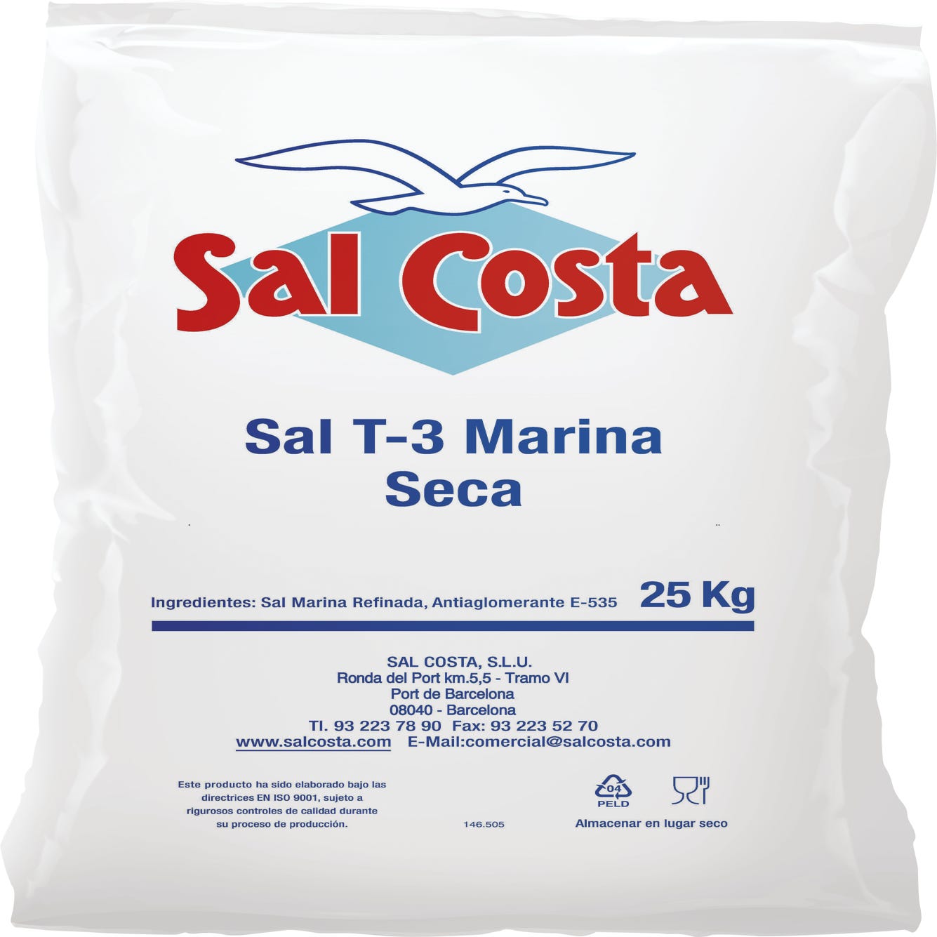 Saco de sal COSTA de grano grueso 25 Kgs.