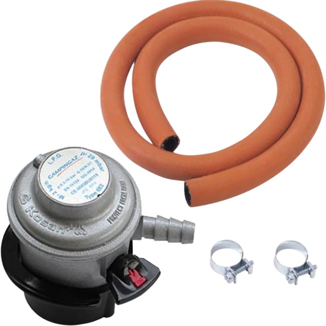 Cabezal para Butano 50 mbar, Kit Regulador Gas Butano con Valvula de  Seguridad de 29 mbar