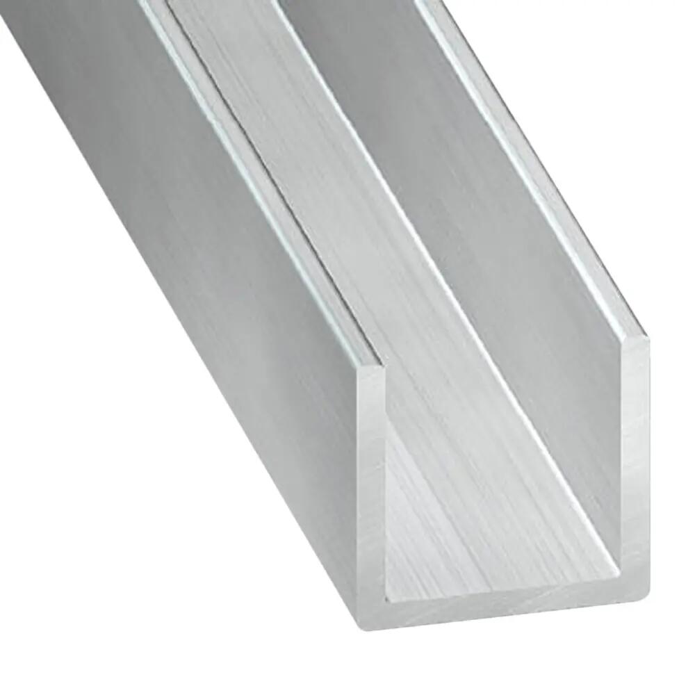 Perfil forma en u de aluminio gris, alt.1 x an.1 x l.200 cm