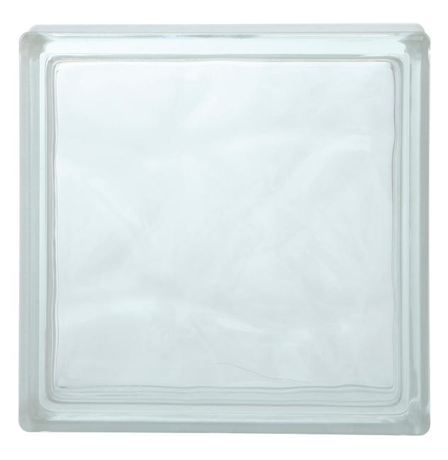 Adaptado sexual cobija Bloque de vidrio ondulado transparente 19x19x5 cm | Leroy Merlin
