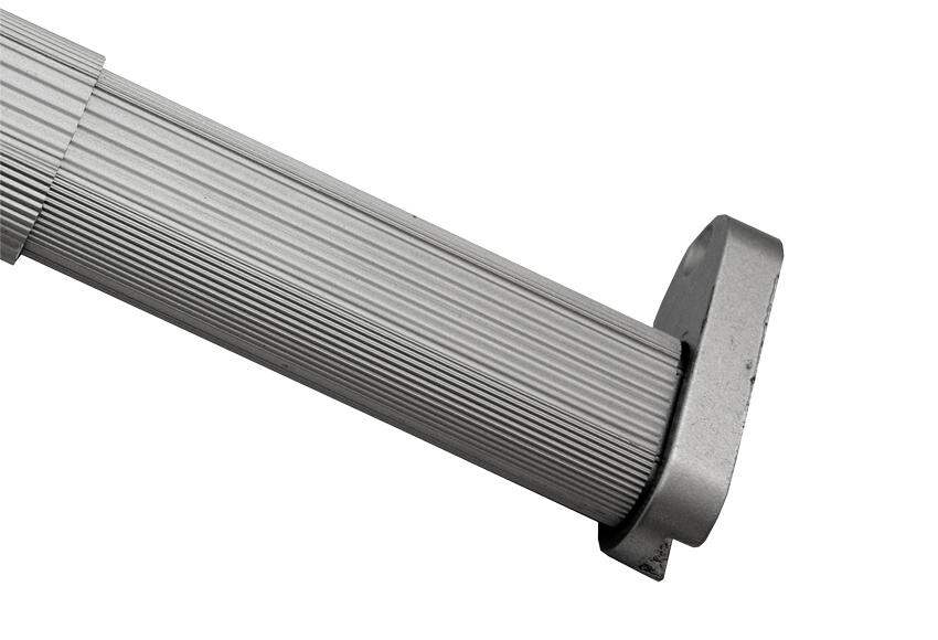 Kit barra de ropero extensible y soportes ovalada de 0,6 m de largo y 30x15 mm ø