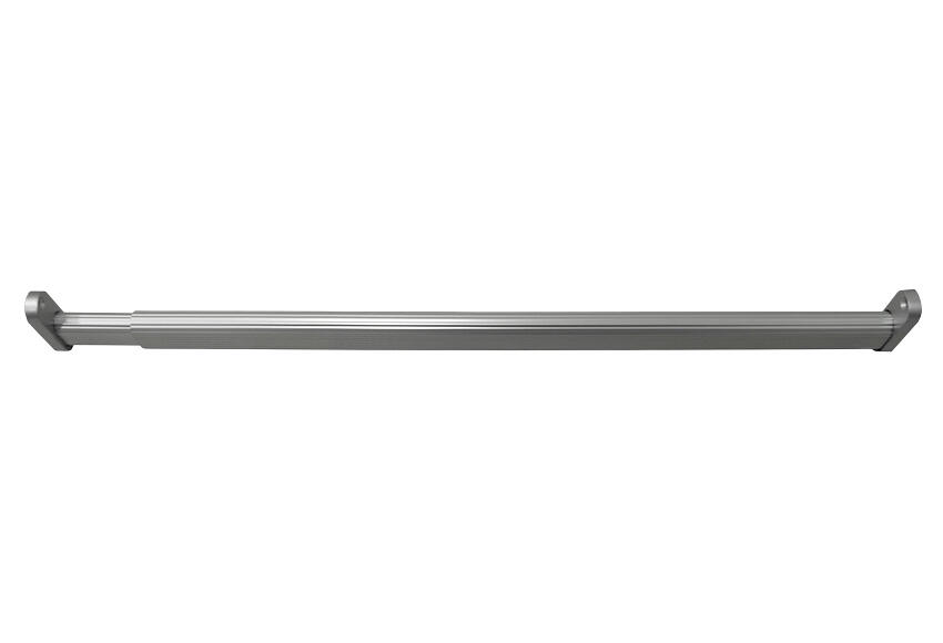 Kit barra de ropero extensible y soportes ovalada de 0,6 m de largo y 30x15  mm ø
