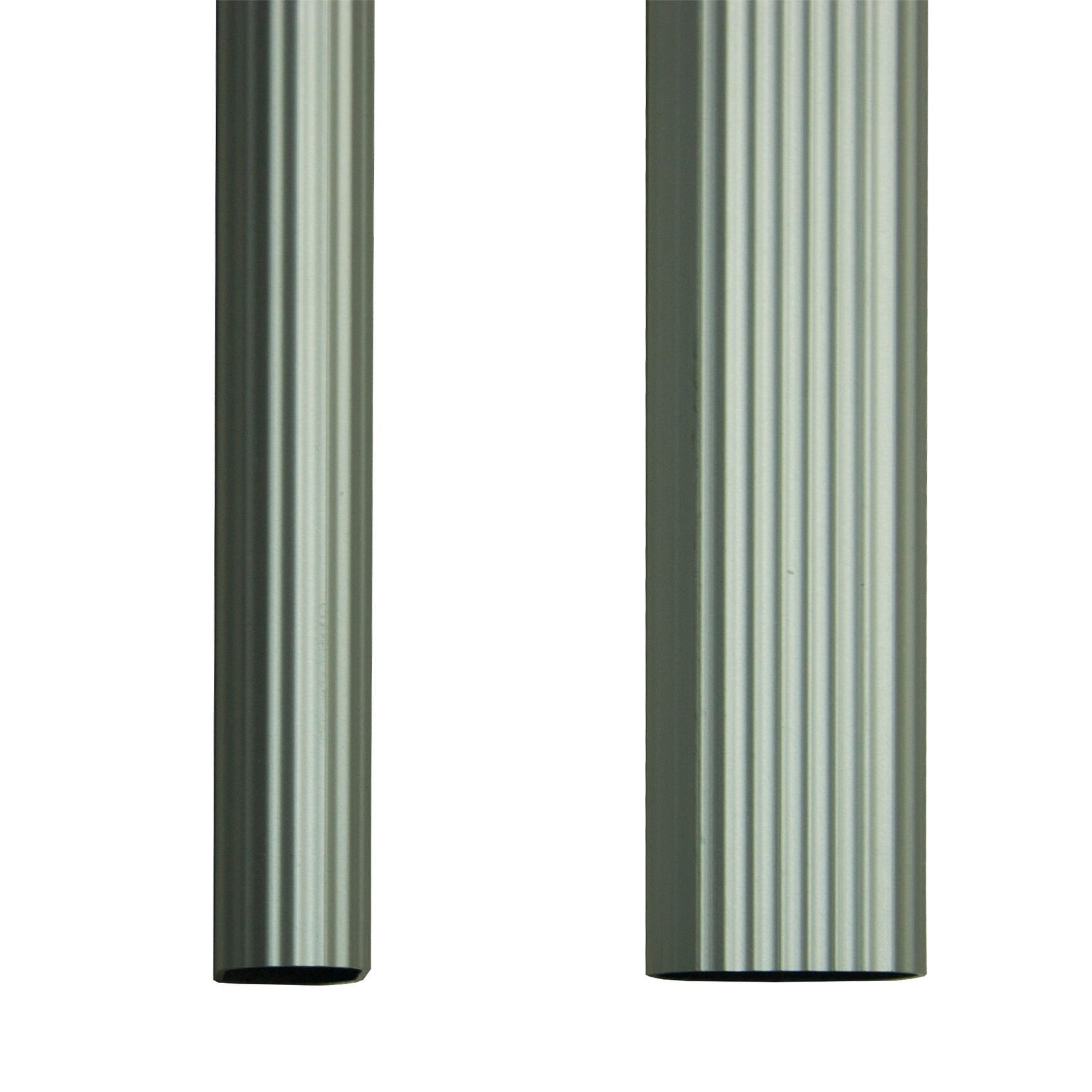 Kit barra de ropero extensible y soportes ovalada de 0,6 m de
