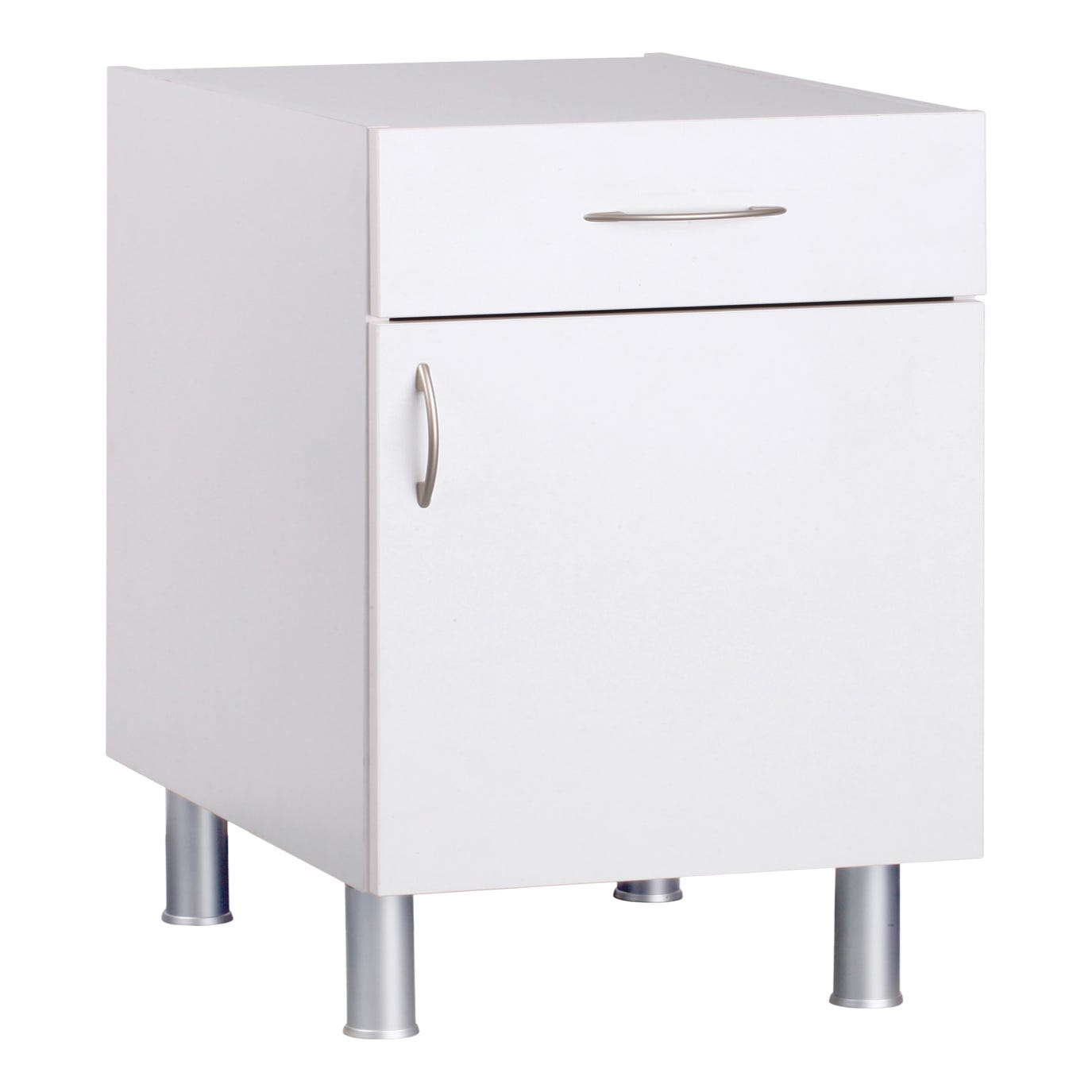 Mueble bajo BASIC blanco 1 puerta + 1 cajón fabricado en