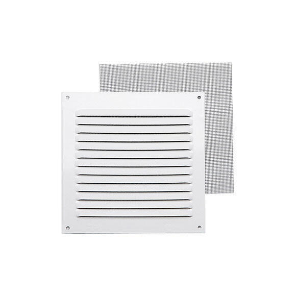 Rejilla ventilación para atornillar aluminio blanco 15x15 cm
