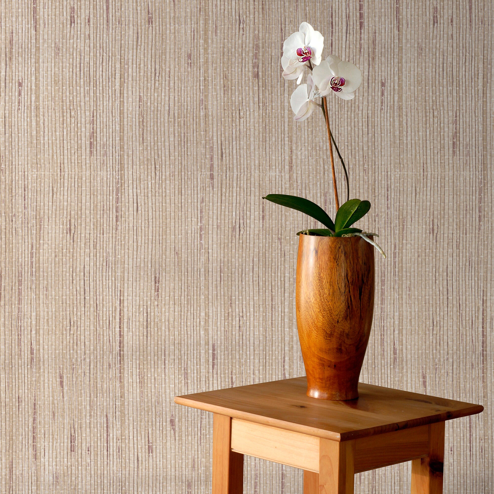 Papel pintado papel naturaleza imitación bambú beige
