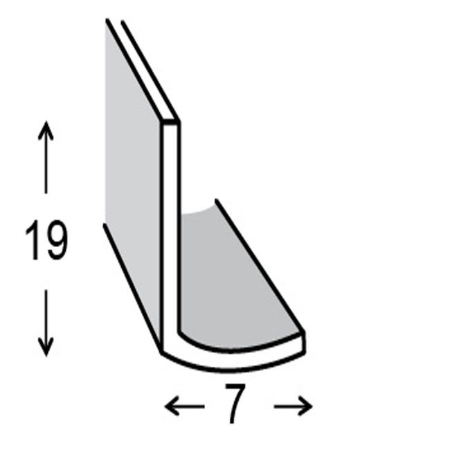 Perfil forma ángulo de pvc negro, Alt.1.7 x An.3 x L.100 cm