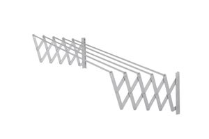 Tendedero 5 barras extensible para pared de aluminio, 6 metros de tendido
