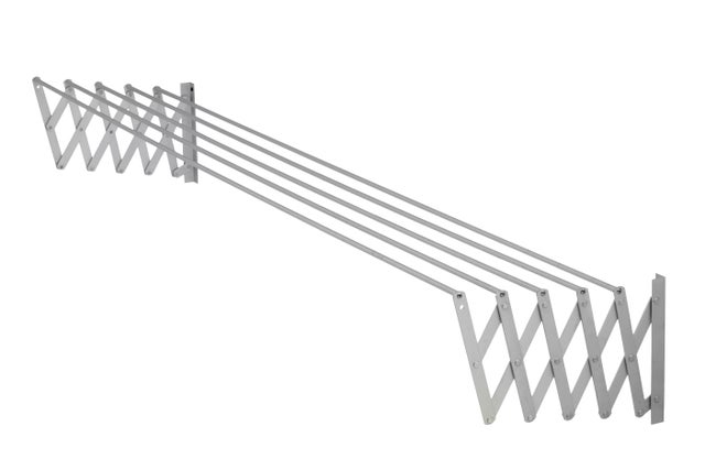 Tendedero Plegable de Resina– Tendal Abatible Balcón para Interior y  Exterior 180 x 108 x 55 cm - 20m para tender - color :Blanco - Blanco