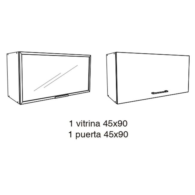 Puerta vitrina para mueble de cocina Toscane blanco mate H 76.8 x L 45 cm
