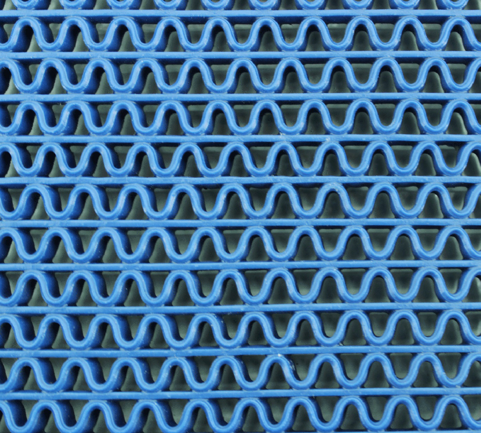 Felpudo azul de pvc al corte zig-zag ancho 1.2 metros