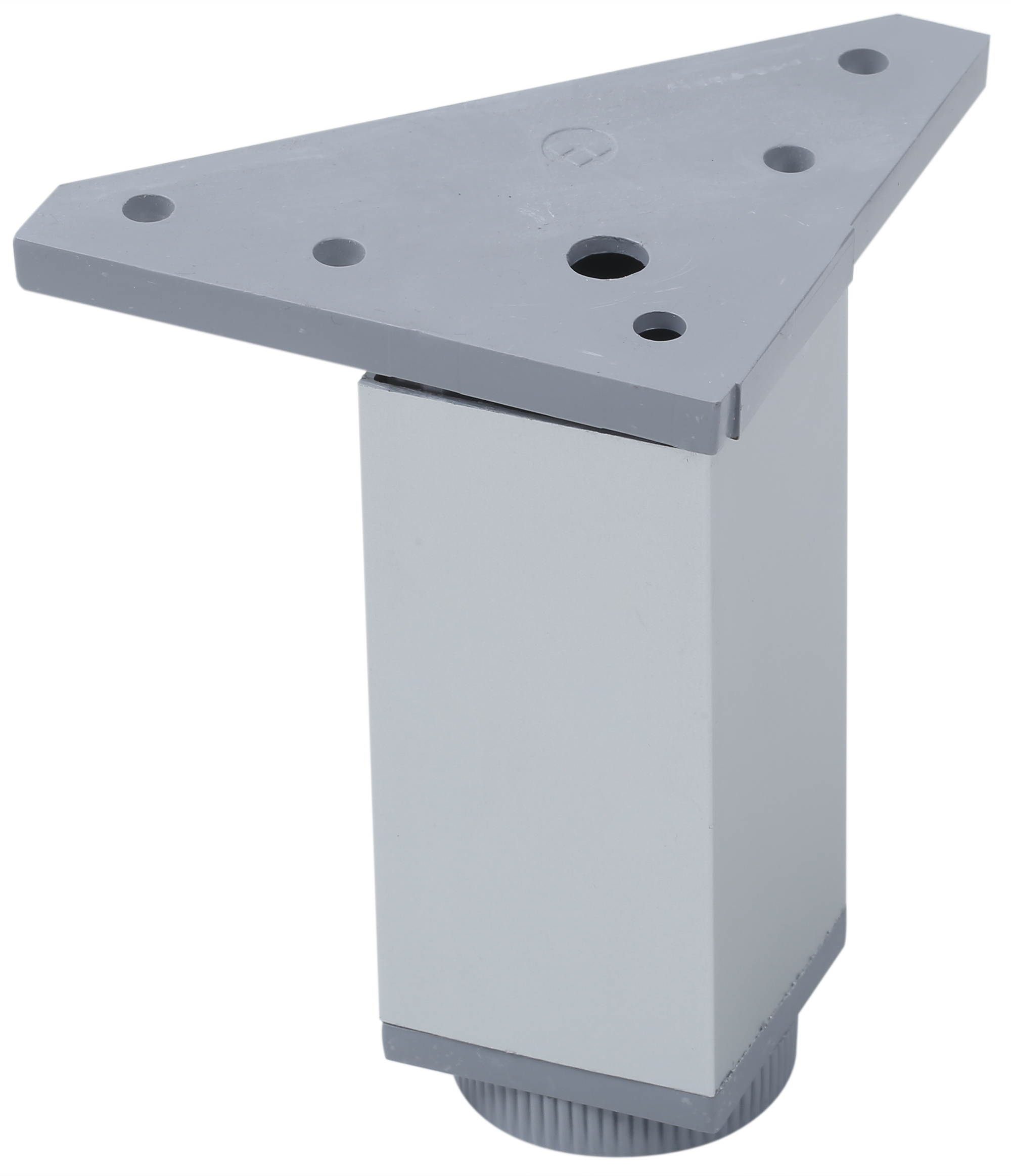 Pata regulable de aluminio para mueble hasta 12 cm con acabado anodizado mate