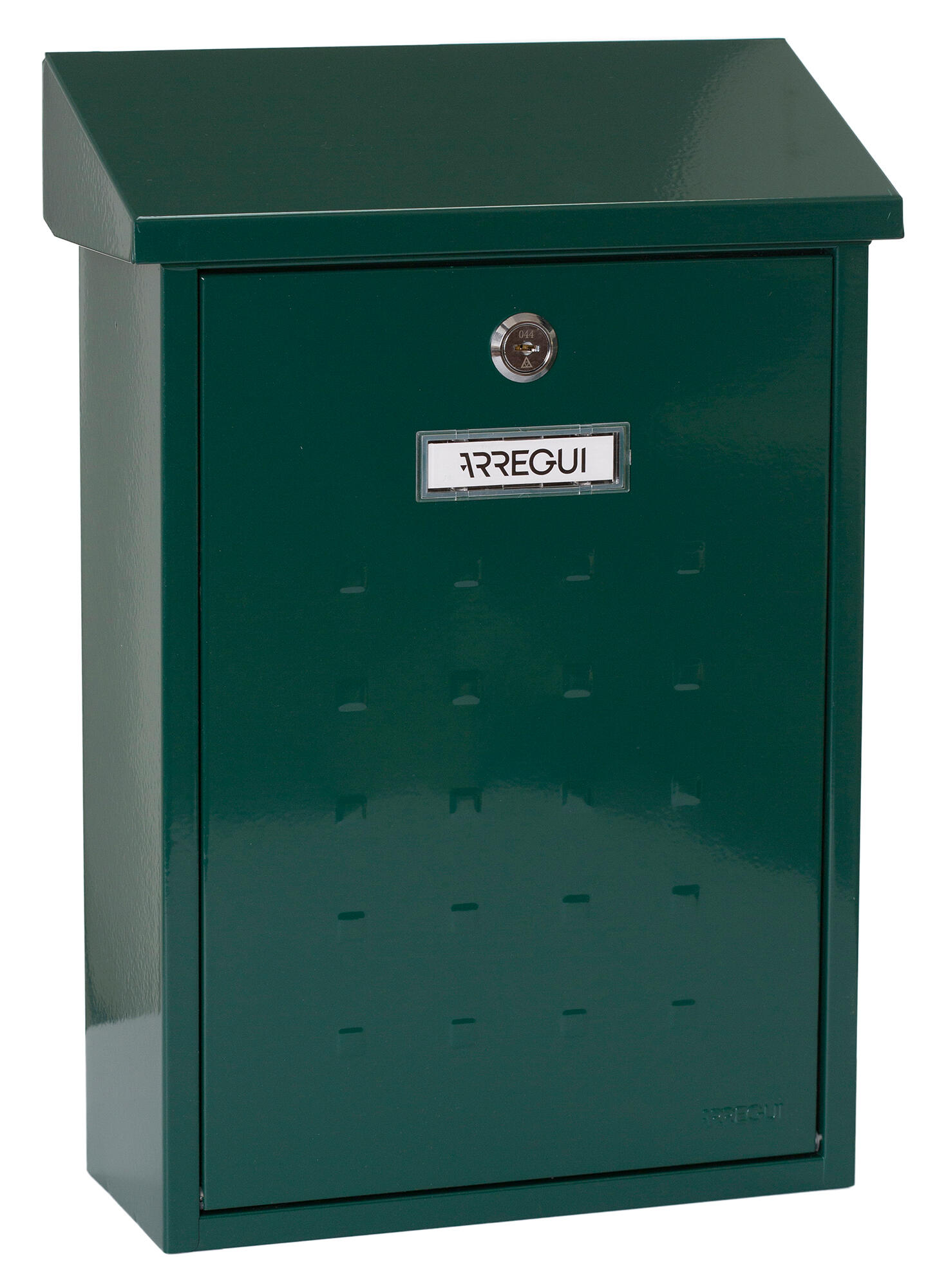 Buzón de correo de acero en verde de 40x27x12 cm