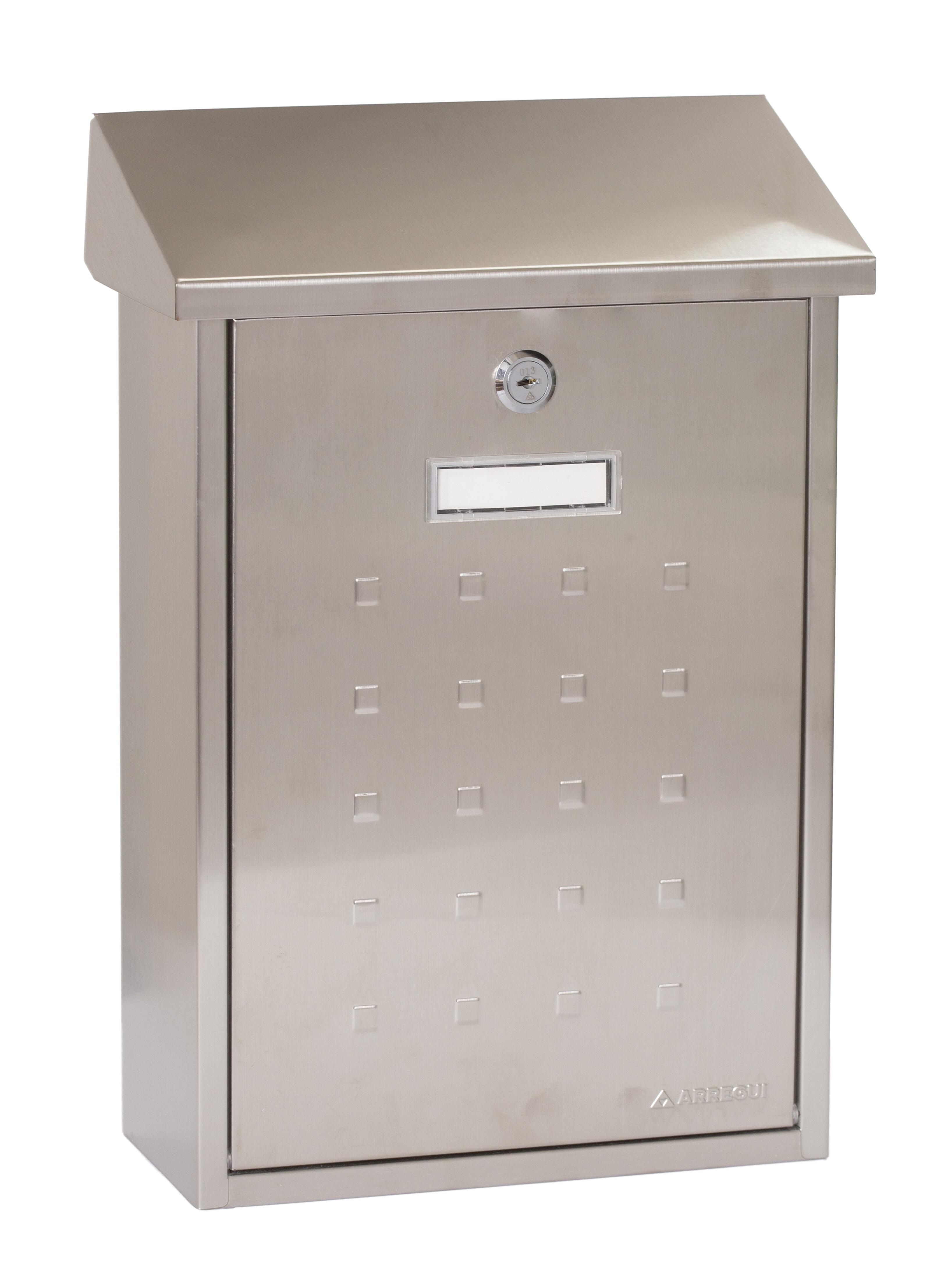 Buzón de correo de metal en gris / plata de 40x27x12 cm