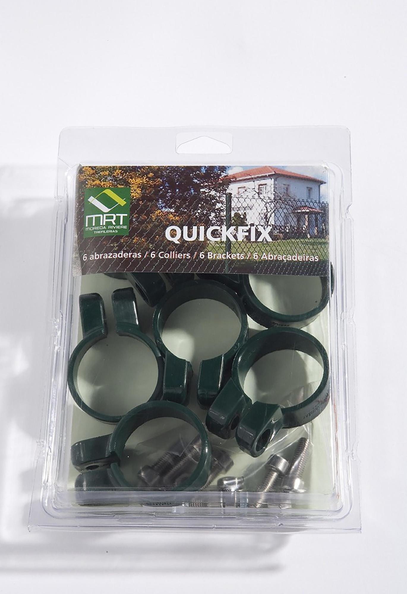 Abrazadera quickfix pvc verde para tubos de 48 mm máximo
