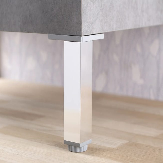 Pata regulable de aluminio para mueble hasta 12 cm con acabado anodizado  mate
