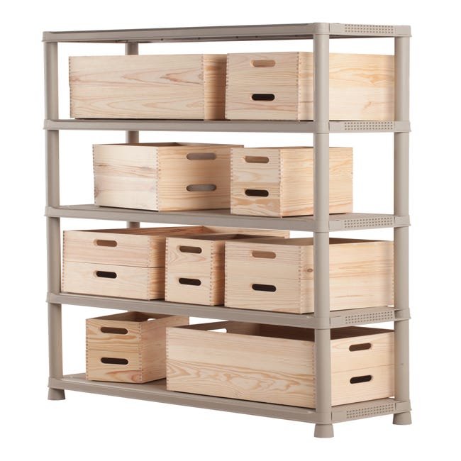 Caja de madera de 15x60x40 cm y capacidad de 36L