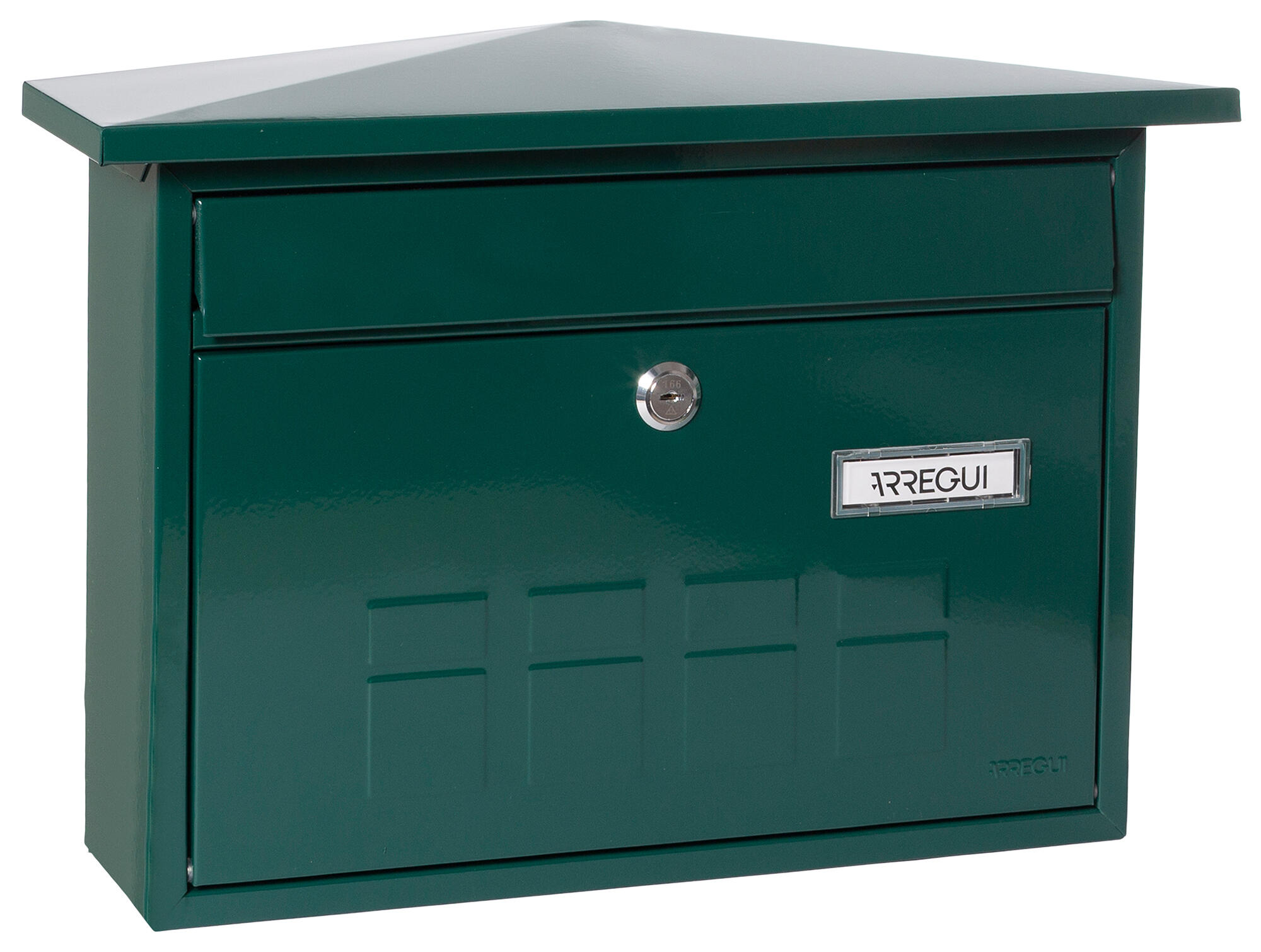 Buzón de correo de acero en verde de 27.5x41x10 cm