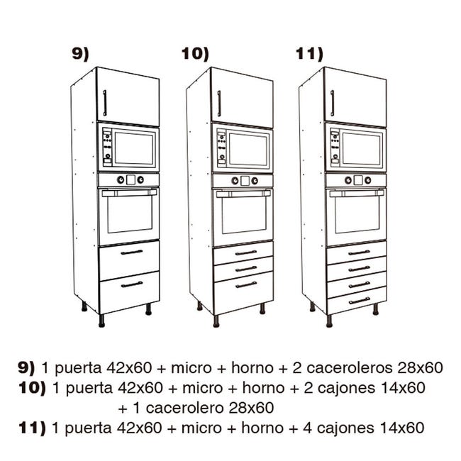 Mueble alto cocina DELINIA gris 60 x 102.4 cm (ancho x alto
