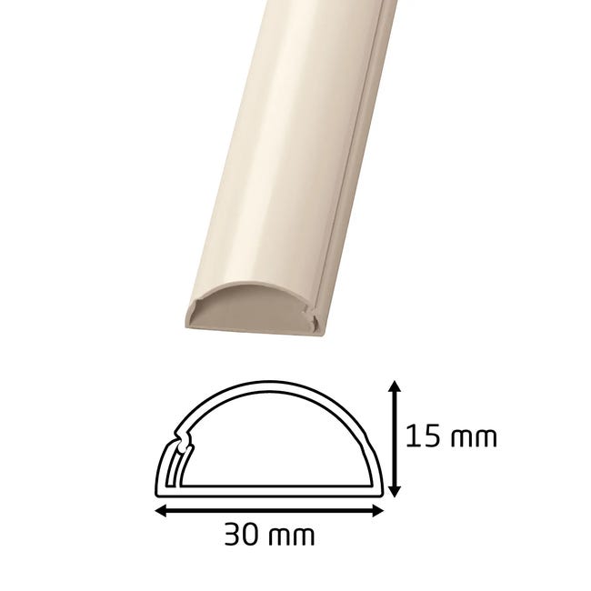 Canaleta semicircular D-LINE blanca 30x15 mm 2 m