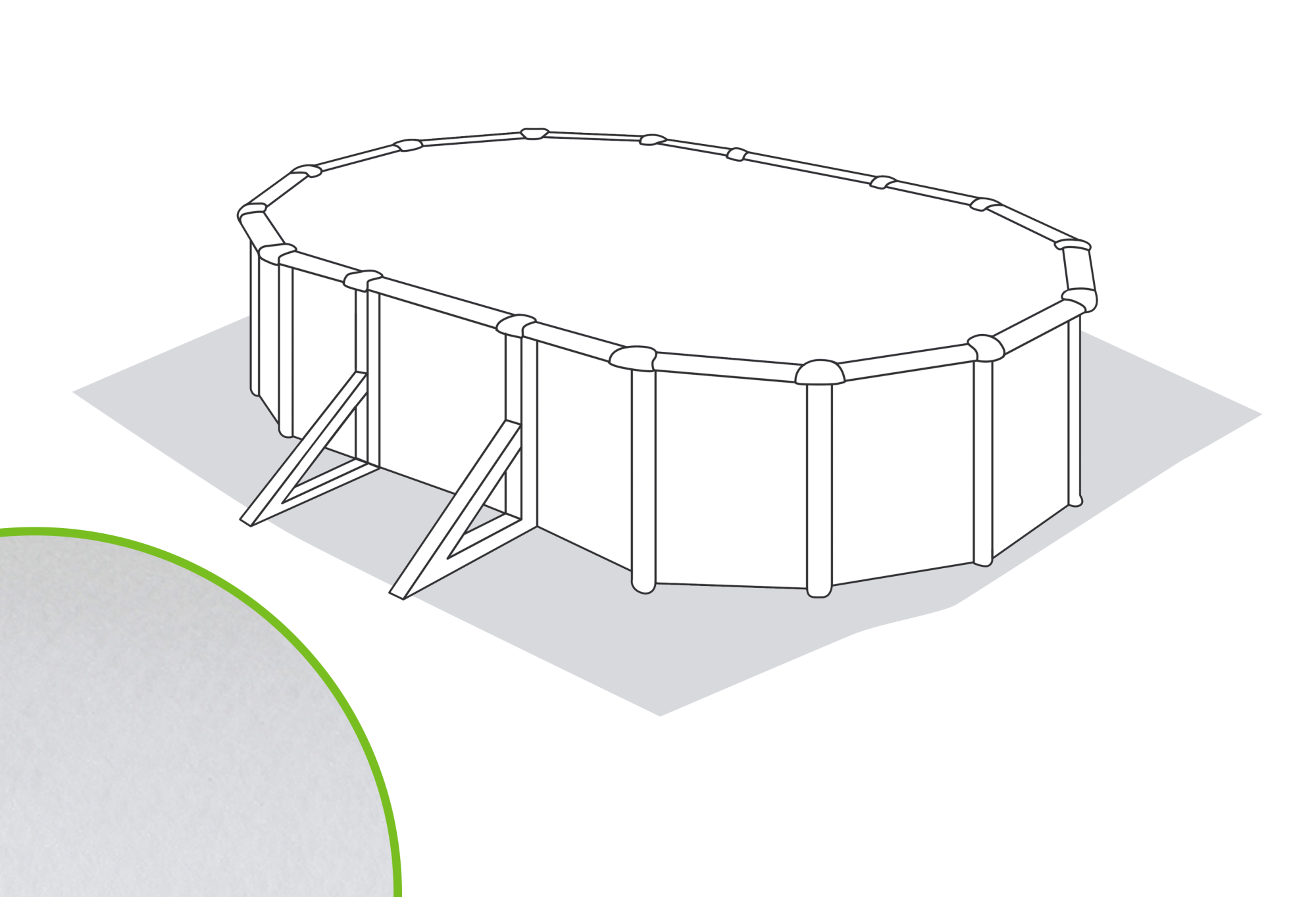 Manta De Poliéster Para Piscina Elevada 400X750 Cm