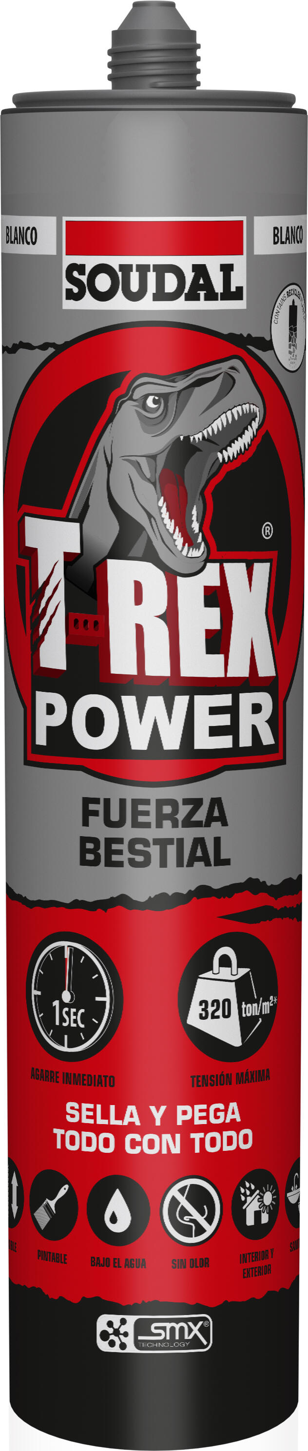 Adhesivo sellador t-rex power 290 ml blanco