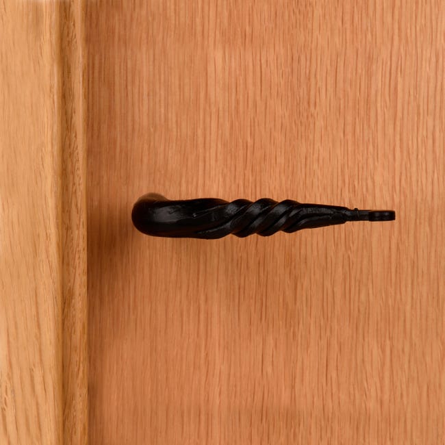 Juego de manilla con roseta de 1 cm de hierro negro puerta