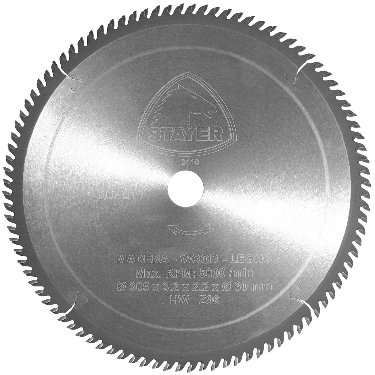 Disco de sierra circular stayer para madera, 305 x 30 x 2,2 mm y 96 dientes
