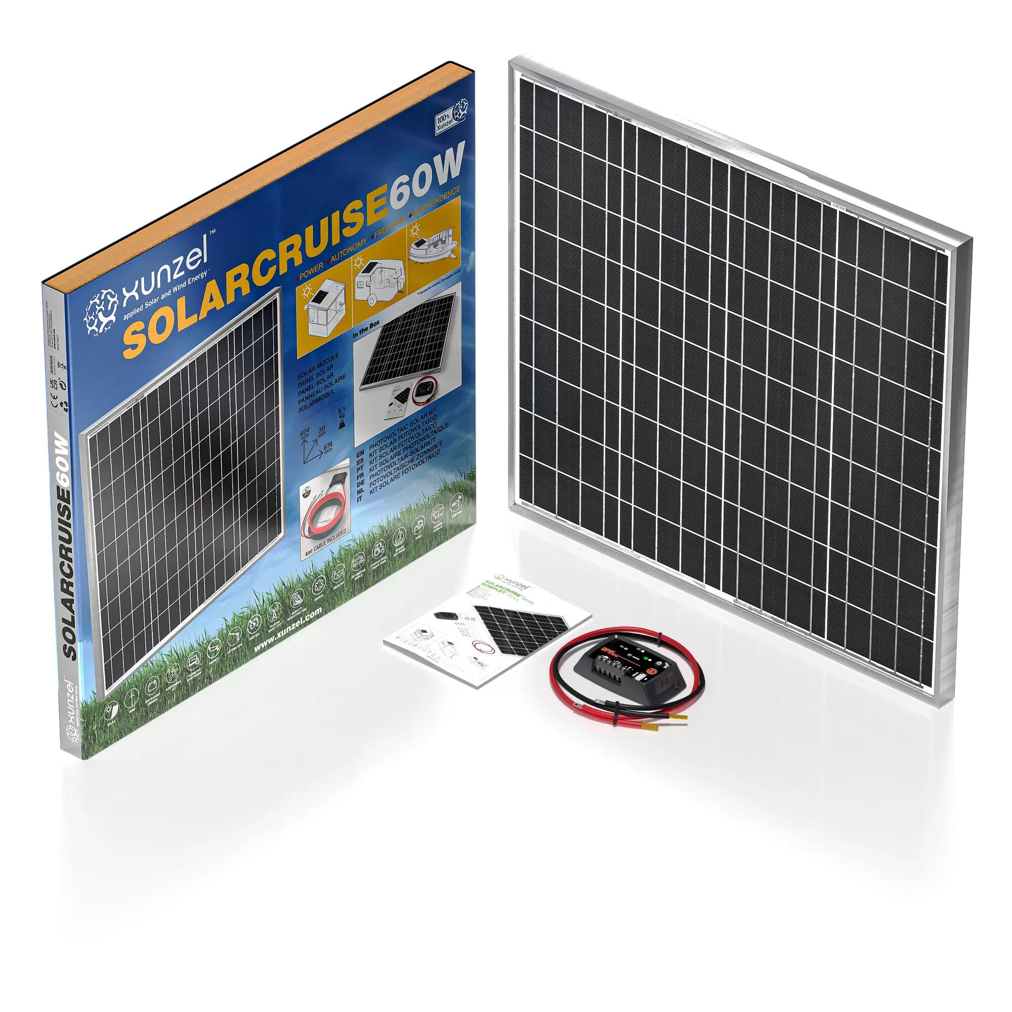 Kit fotovoltaico para carga de batería SOLARCRUISE-XUNZEL-60W-12V | Leroy Merlin