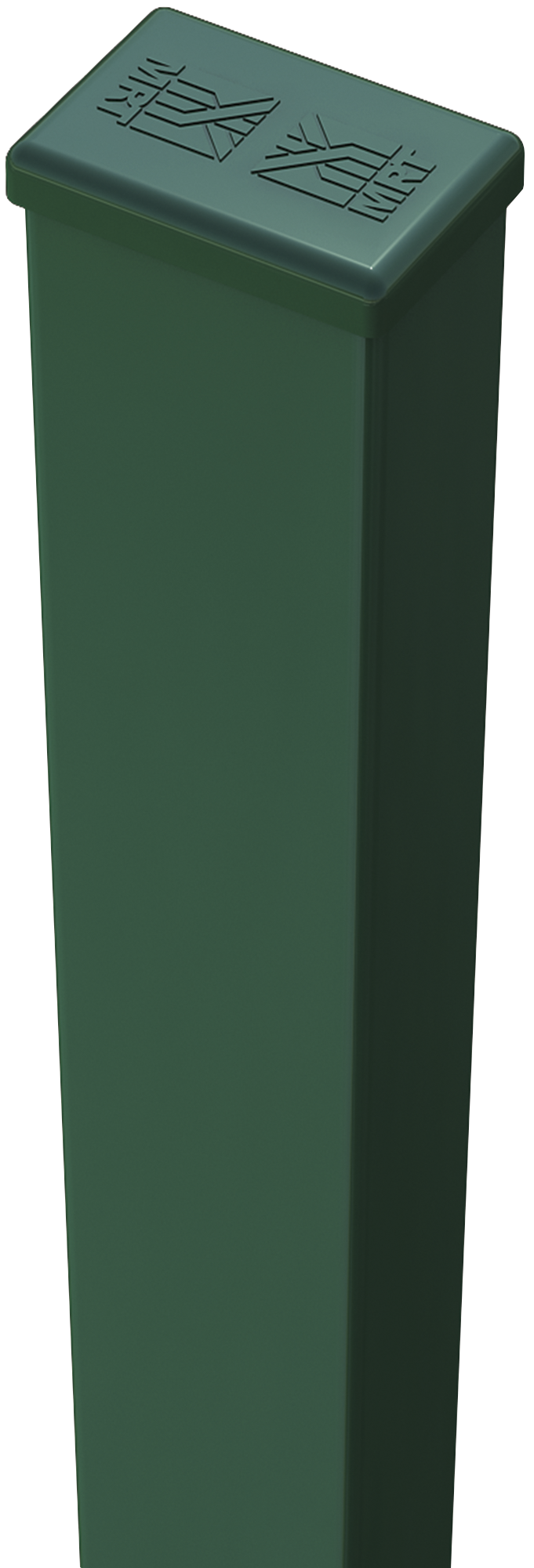 Poste de acero verde de 40mm y 85 cm