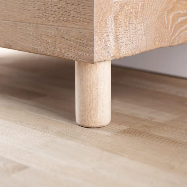 Pata fija de madera para mueble 8 cm