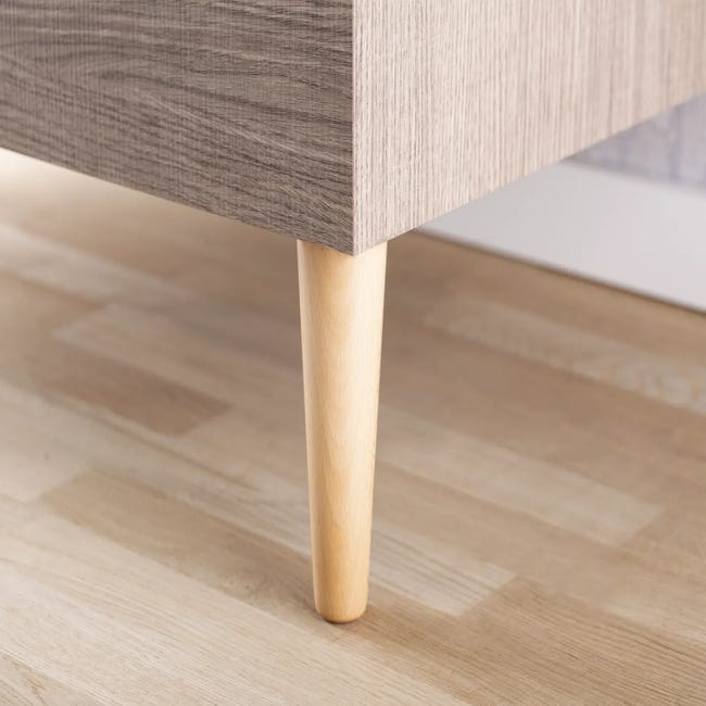 Pata fija de madera para mueble 7 cm