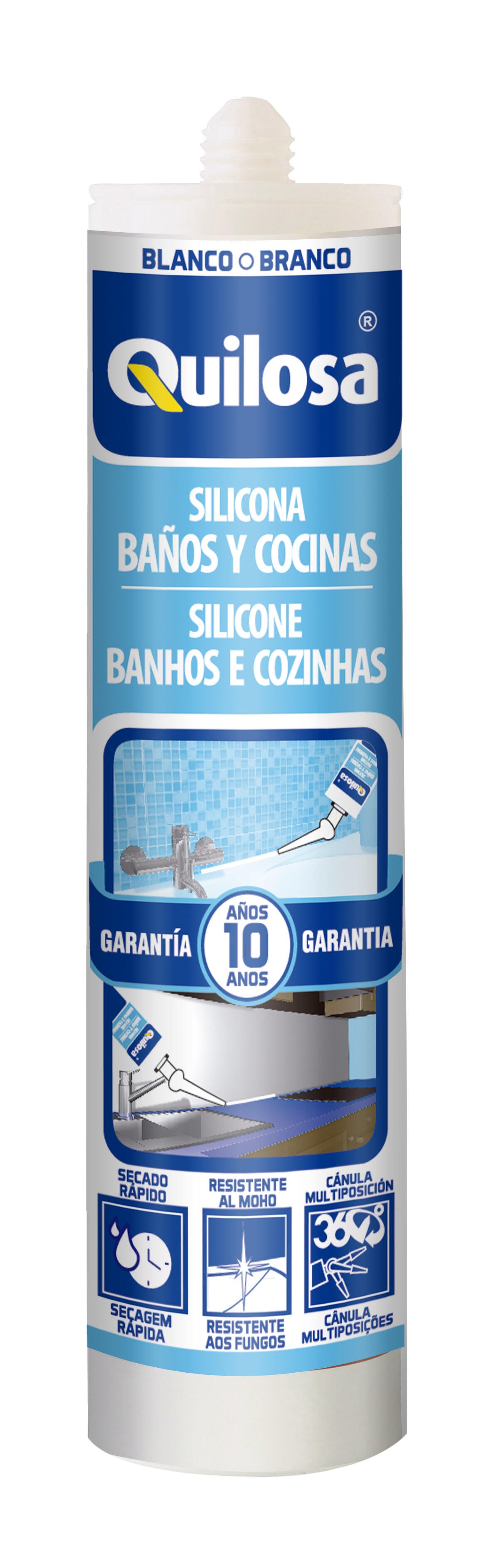 Comprar Silicona Antimoho Blanca Baño/Cocina Cartucho Quilosa