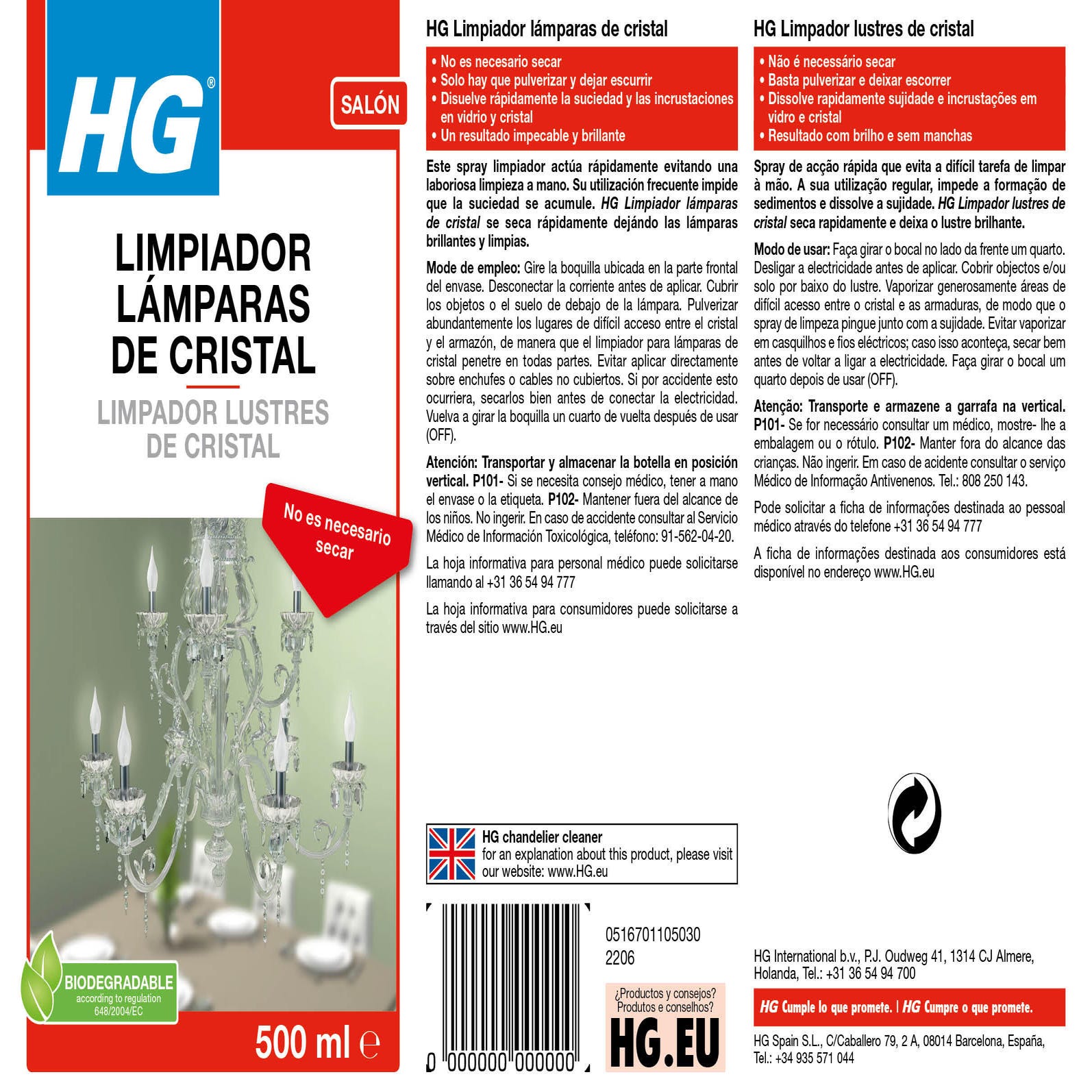 Limpiador para cristales de estufas 500 ml HG •