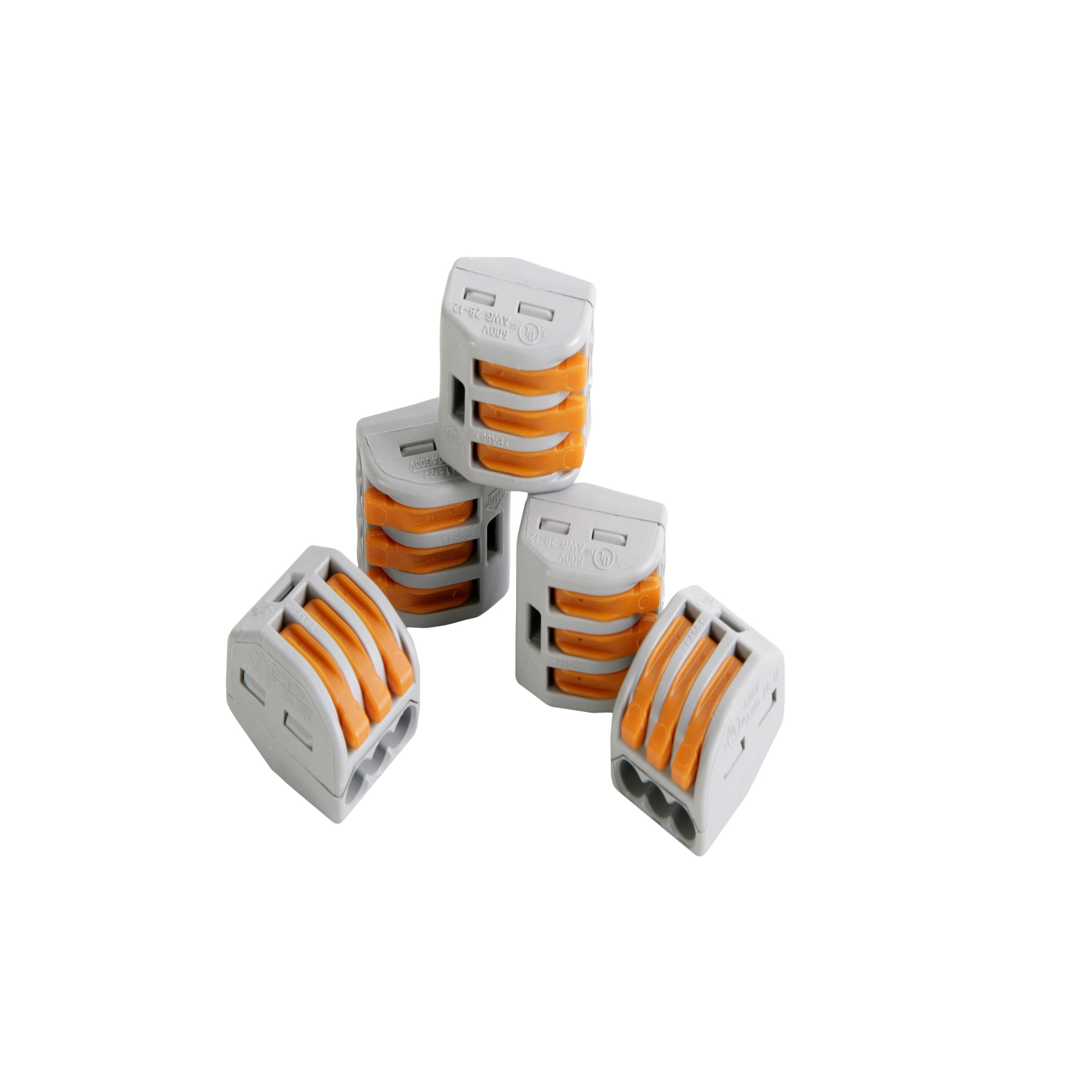 Pack de 5 conectores rápidos de 3 entradas hasta 4 mm²