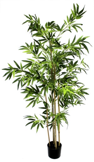 Planta Artificial De Peva Pp Bambú Homcom Ø15x90 Cm-verde con