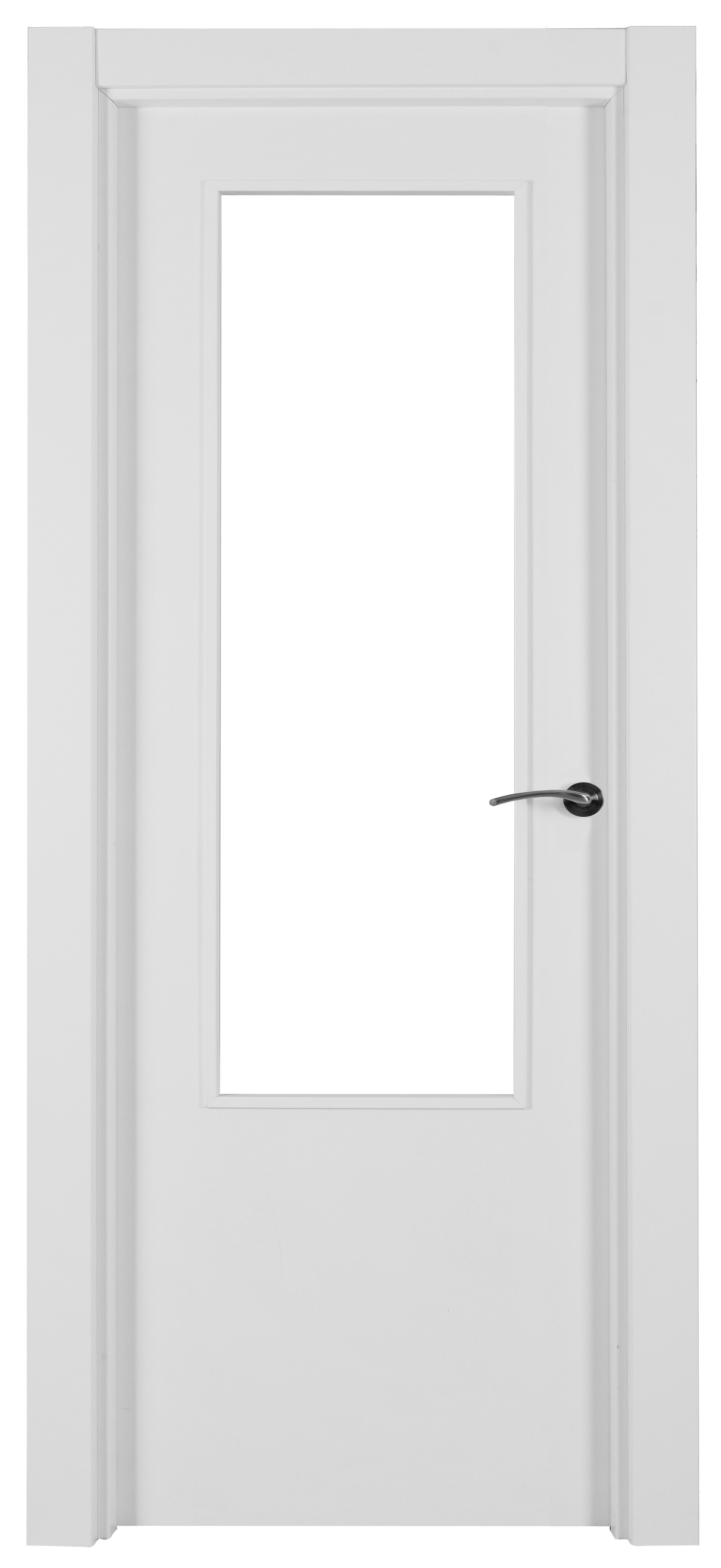 Puerta lyon blanco apertura izquierda con cristal 82.5cm