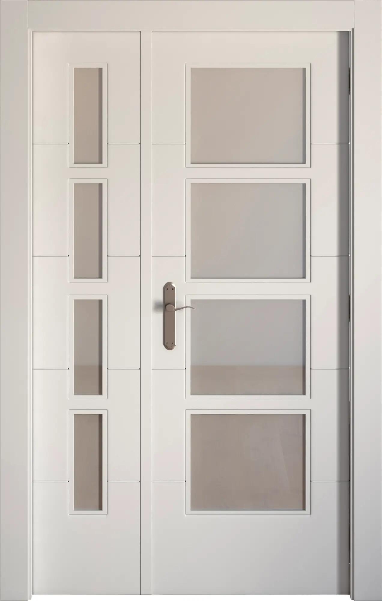 Puerta lucerna blanco apertura derecha con cristal 70x20 115cm