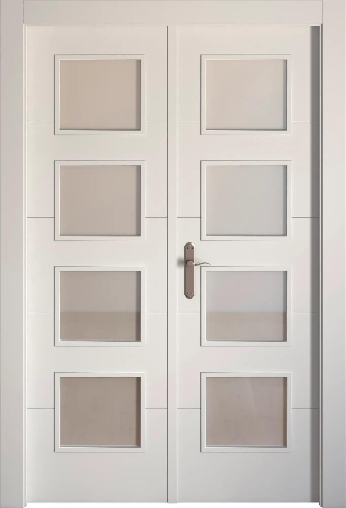 Puerta lucerna blanco apertura derecha con cristal 145cm